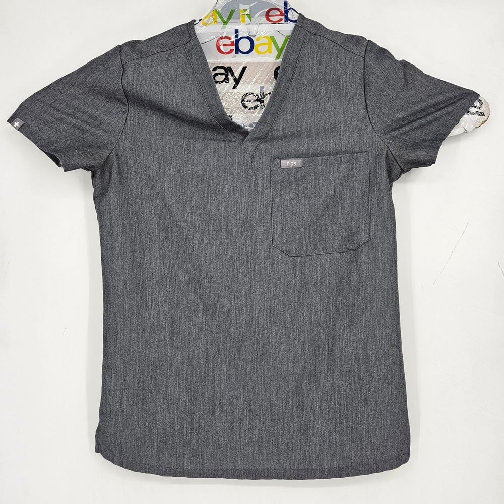 Figs Scrub‎ Top Womens Extra Small Catarina One Pocket Technical Uniforms Gray